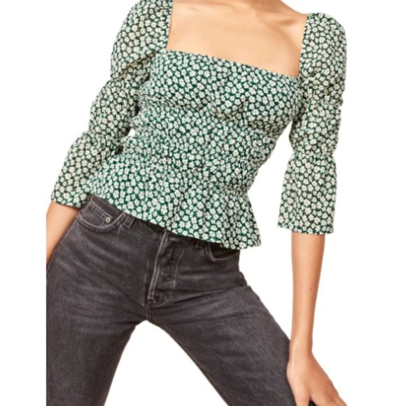 Reformation Tops - Reformation Ayla Square Neck Blouse